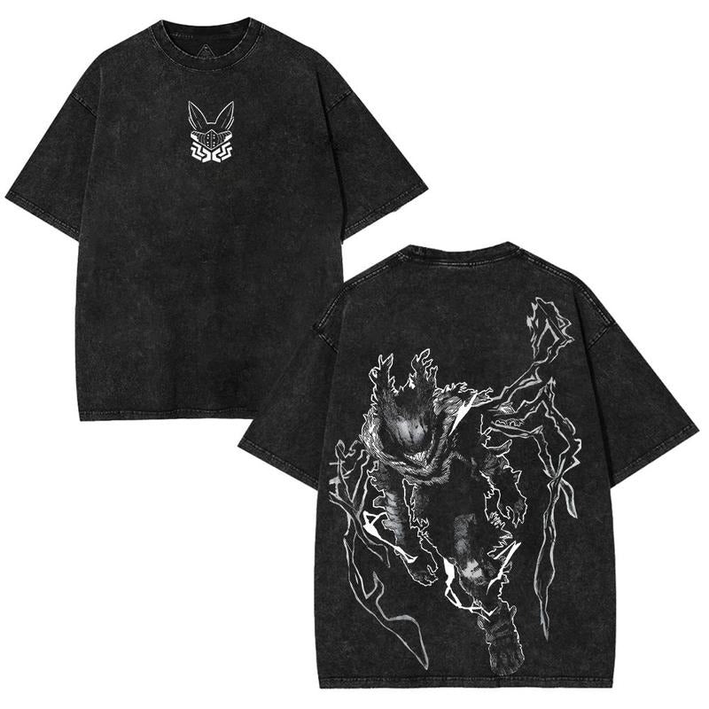 Limited Deku Dark My Hero Academia Anime Vintage Oversized Wash Tee Unisex Heavyweight Cotton T-shirt Top Tshirt Tropical...
