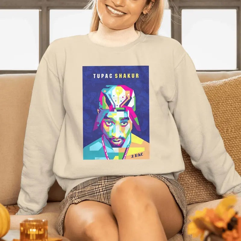 Limited Tupac Shakur 90s Vintage Bootleg Style Sweatshirt, Tupac Shakur Shirt, Classic Retro  Gift For Woman And...