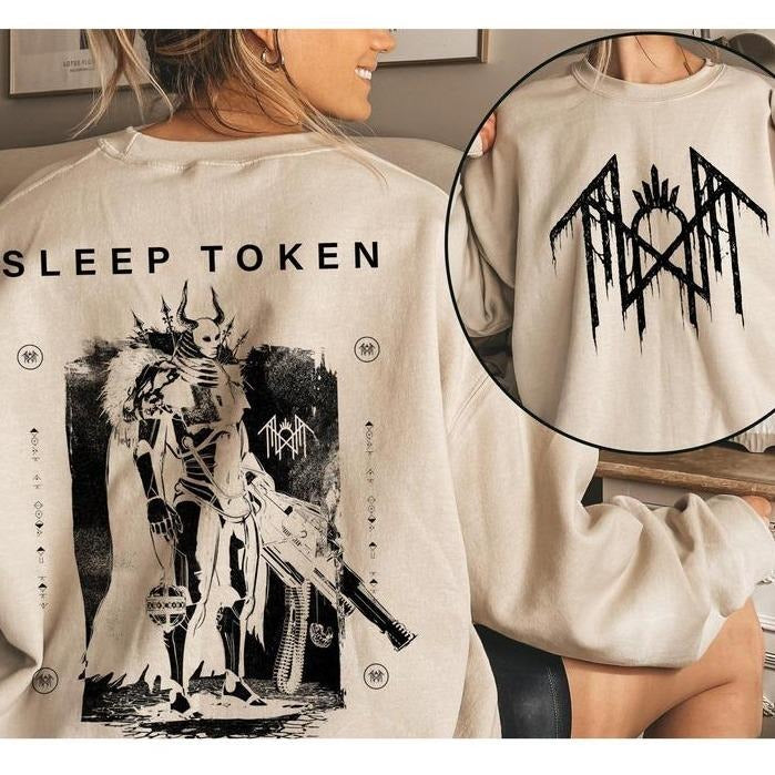 Limited Vintage Sleep Token Reaper Angel 2 Sides TShirt Sweatshirt Hoodie, Vintage Rock Band Tee, Sleep Token Tour Merch,...