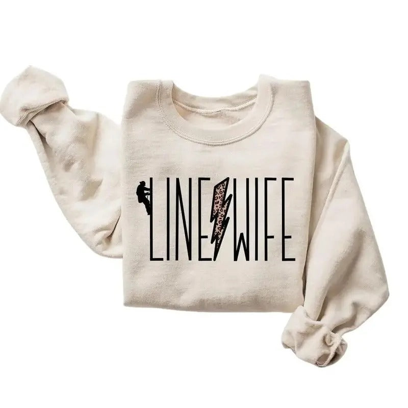 Lineman's Wife Sweatshirt, Line Wife Climbing Lineman, Line Life, Electricians Spouse, Life Of Lineman, Unisex Cotton...