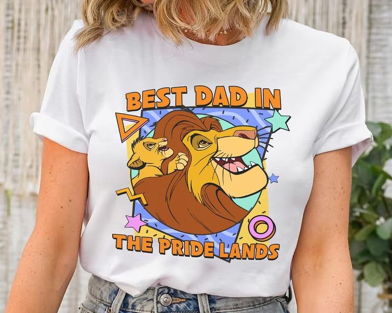 Lion King Sim.ba & Muf.asa Best Dad In The Pride Lands T-shirt Sweatshirt, Father's Day Gift Ideas, Dad and Son Tee Hoodie