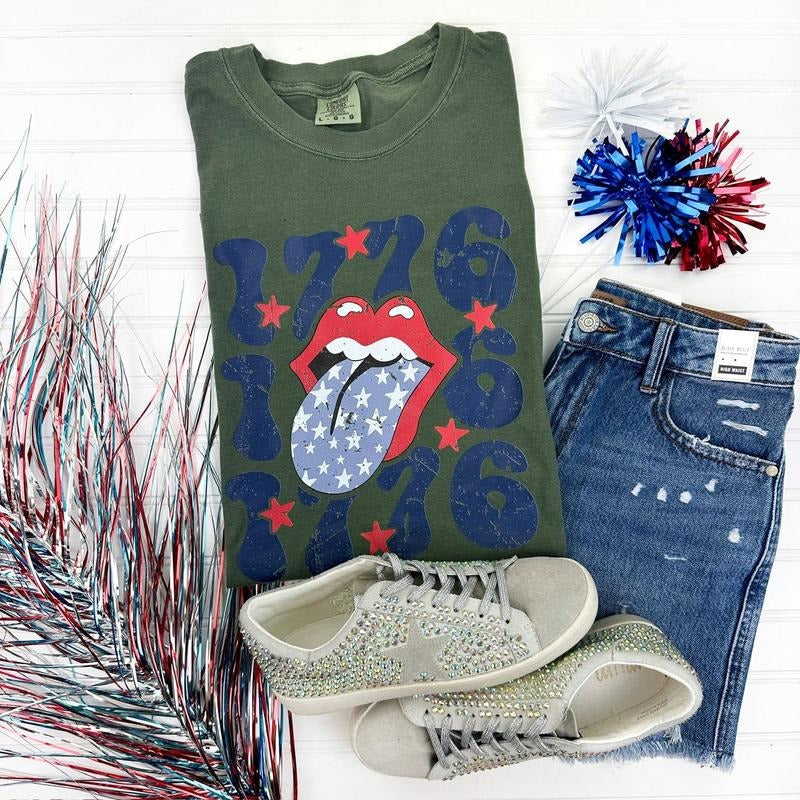 Lips 1776 Patriotic Comfort Colors T-Shirt 'NLB' Hoodie, Sweatshirt | HypeCrazeTee.com