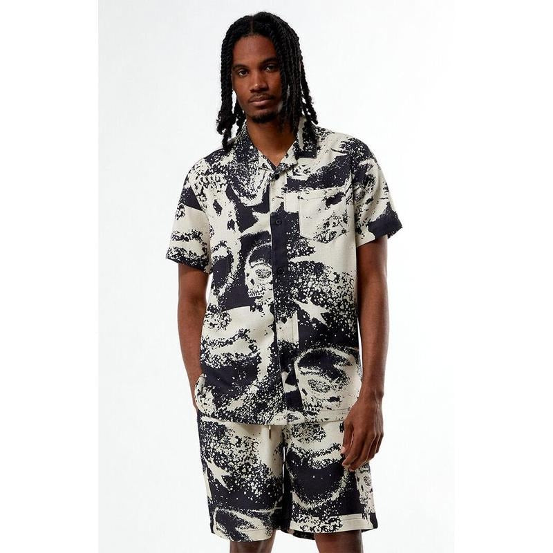 Lira Men's Disintegration Woven Camp Shirt Hoodie, Sweatshirt | HypeCrazeTee.com