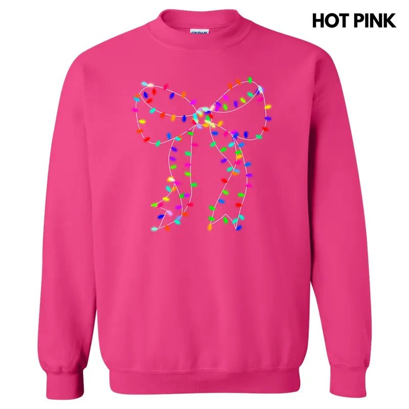 Lit Holiday Bulb Bow Sweatshirt 'NLB' T-Shirts, Hoodie | HypeCrazeTee.com