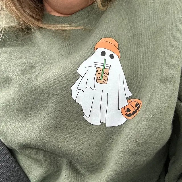 Little Ghost Ice Coffee Shirt Ghost Halloween Cute Ghost Shirt Little Ghost Ice Coffee Halloween 2024 Spooky T-Shirts, Hoodie, Sweatshirt