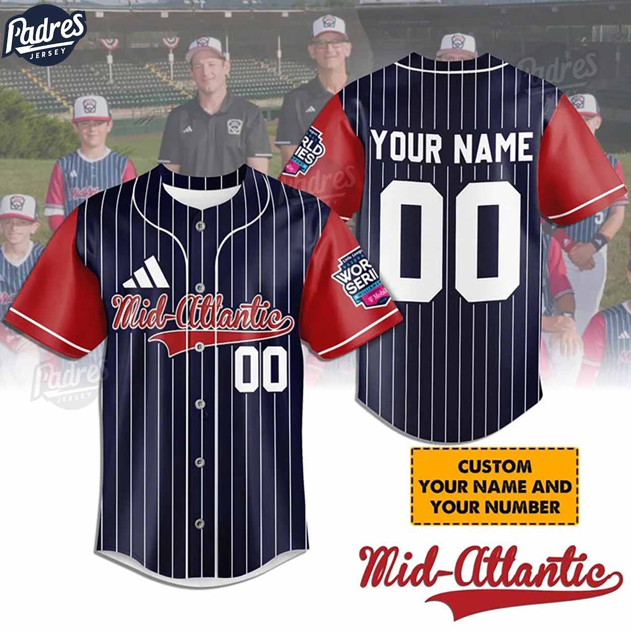 Little League Mid-Atlantic Team Baseball Jersey - Padres Jersey Oasis: Elevate Your Baseball Style Game