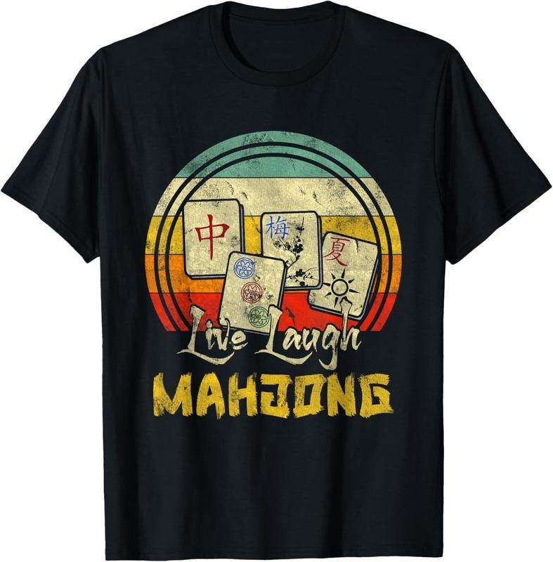Live Laugh Mahjong Retro Mah Jongg Chinese Game Tiles T-Shirt Hoodie, Sweatshirt | HypeCrazeTee.com