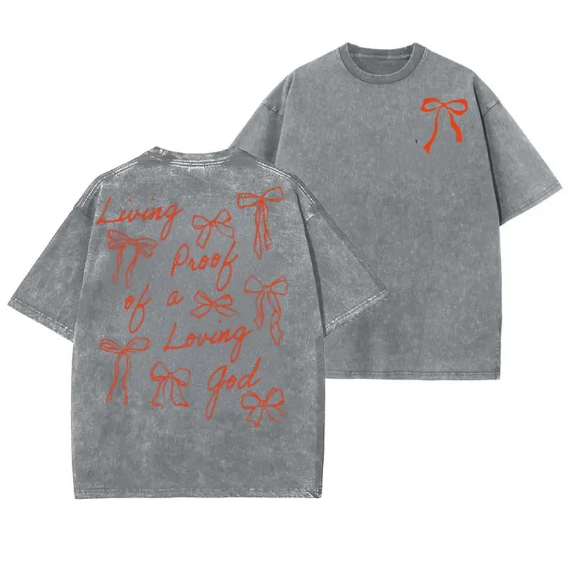 Living Proof Of A Loving God Unisex Washed T-Shirt Top Hoodie, Sweatshirt | HypeCrazeTee.com