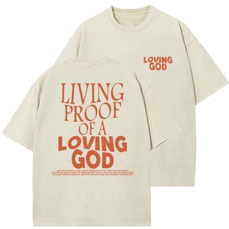 Living Proof Of Loving God Unisex Washed T-Shirt Christian t shirts, Vintage 90s Graphic Tee, Gift Top Womenswear Cotton...
