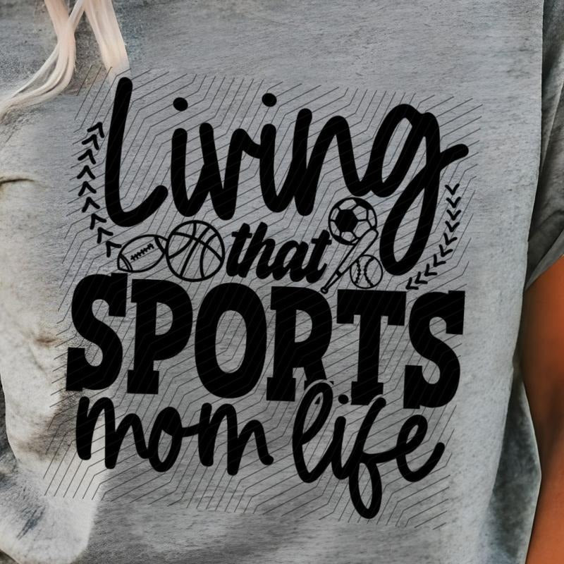Living That Sports Mom Life Bella Canvas T-Shirt Hoodie, Sweatshirt | HypeCrazeTee.com