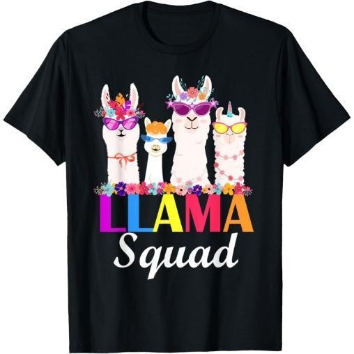 Llama Squad Funny Cute Llama Matching T-Shirt Made in USA Hoodie, Sweatshirt | HypeCrazeTee.com