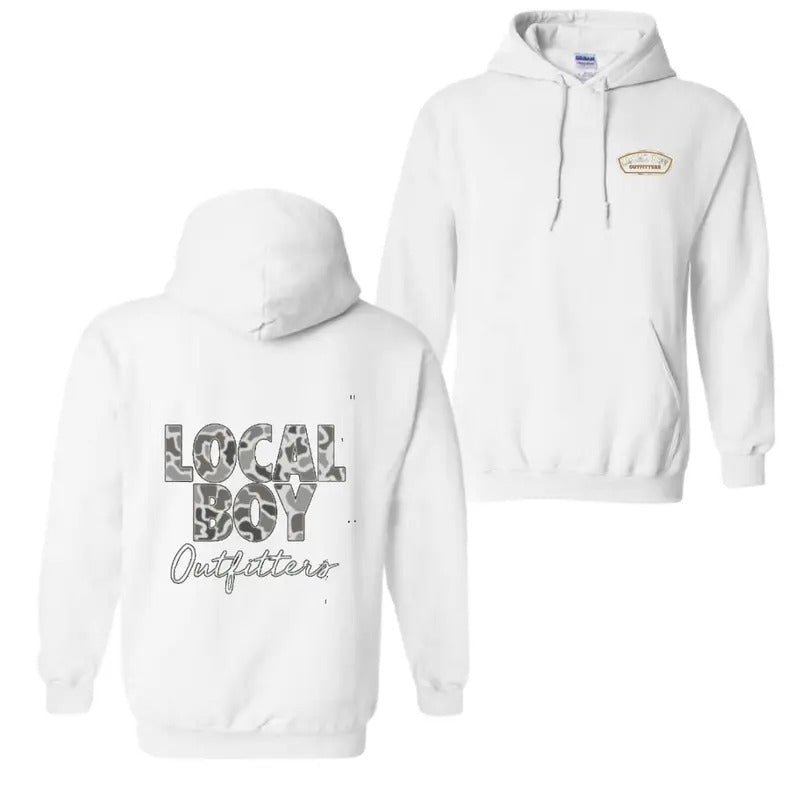 Local Boy Outfitters Bold Logo with Camo Hoodie, Cotton Fabric Tshirt, Casual Womensweartruoc Stylish Sweaters Stylish...