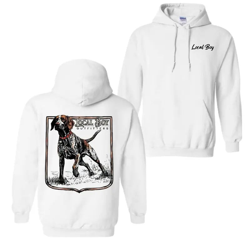 Local Boy Outfitters Hoodie Stylish Hunting Dog Hoodie, T-Shirt Trendy for Men for Women Fabric Menswear Fabric Menswear...