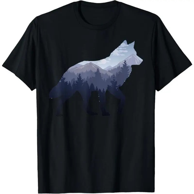 Lone Wolf Survives The Mountain Silhouette Art T-Shirt T-Shirt Hoodie, Sweatshirt | HypeCrazeTee.com
