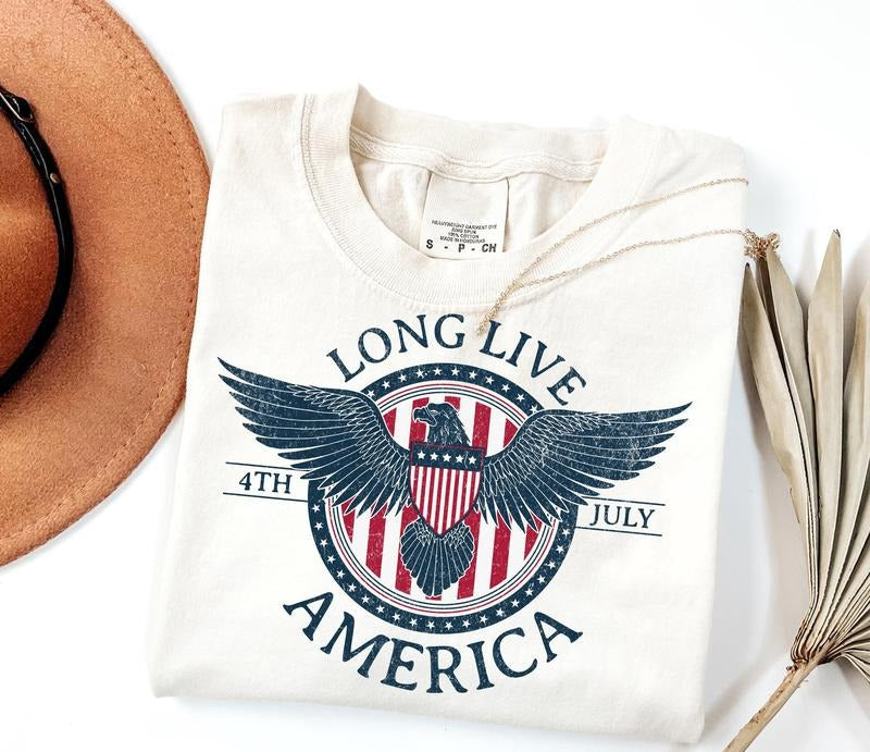 Long Live America 4th July Sublimation Independence Day Shirt Retro 4th T-Shirts, Hoodie, Sweatshirt