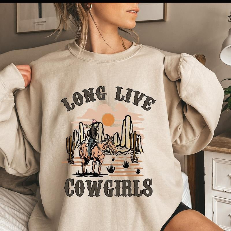 Long Live Cowgirls Retro Boho Vintage Cowgirl Western T-Shirts, Hoodie, Sweatshirt