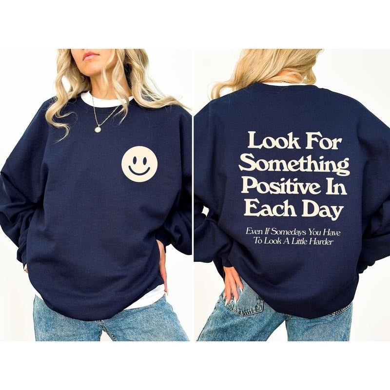 Look For Something Positive, Pocket Print, Self Love, Self Care Sweatshirt T-Shirts, Hoodie | HypeCrazeTee.com