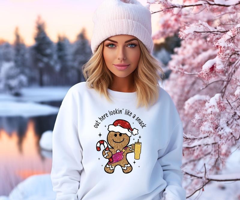 Looking like a snack gingerbread man Crewneck Sweatshirt T-Shirts, Hoodie | HypeCrazeTee.com