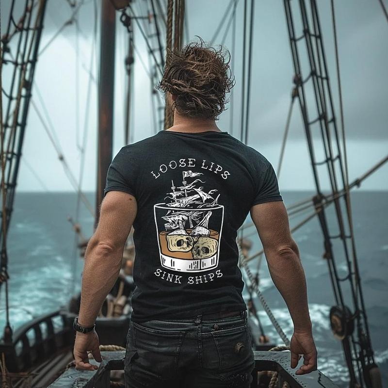 Loose Lips Sink Ships Unisex Summer outfits men streetwear 80s 90s graphic tees cotton funny tshirt men gifts Hoodie,...