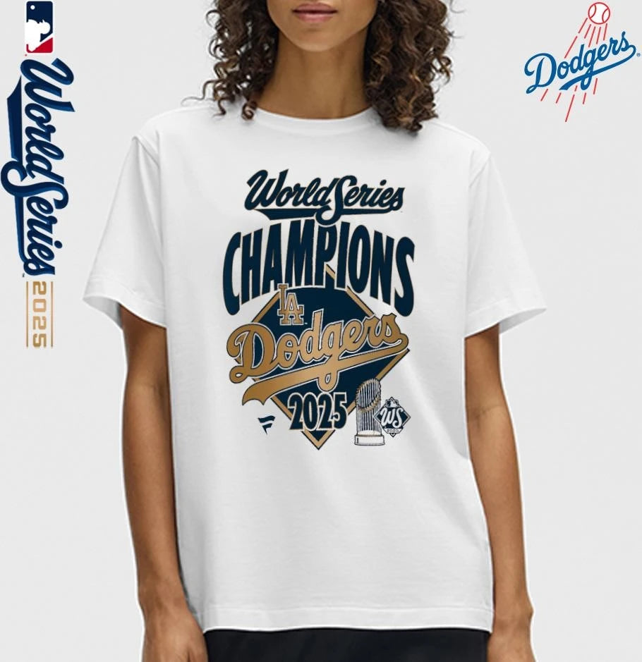 Los Angeles Dodgers 2025 World Series Champions Locker Room Replica T-Shirt