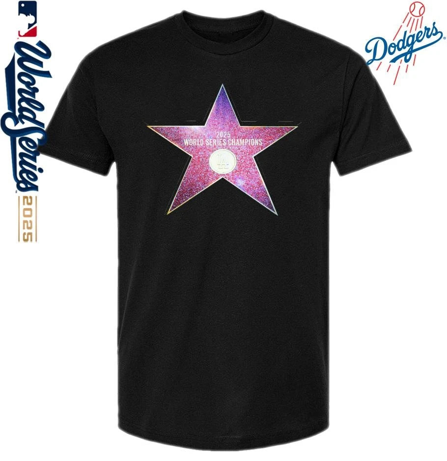 Los Angeles Dodgers 2025 World Series Hollywood Walk of Fame T-Shirt