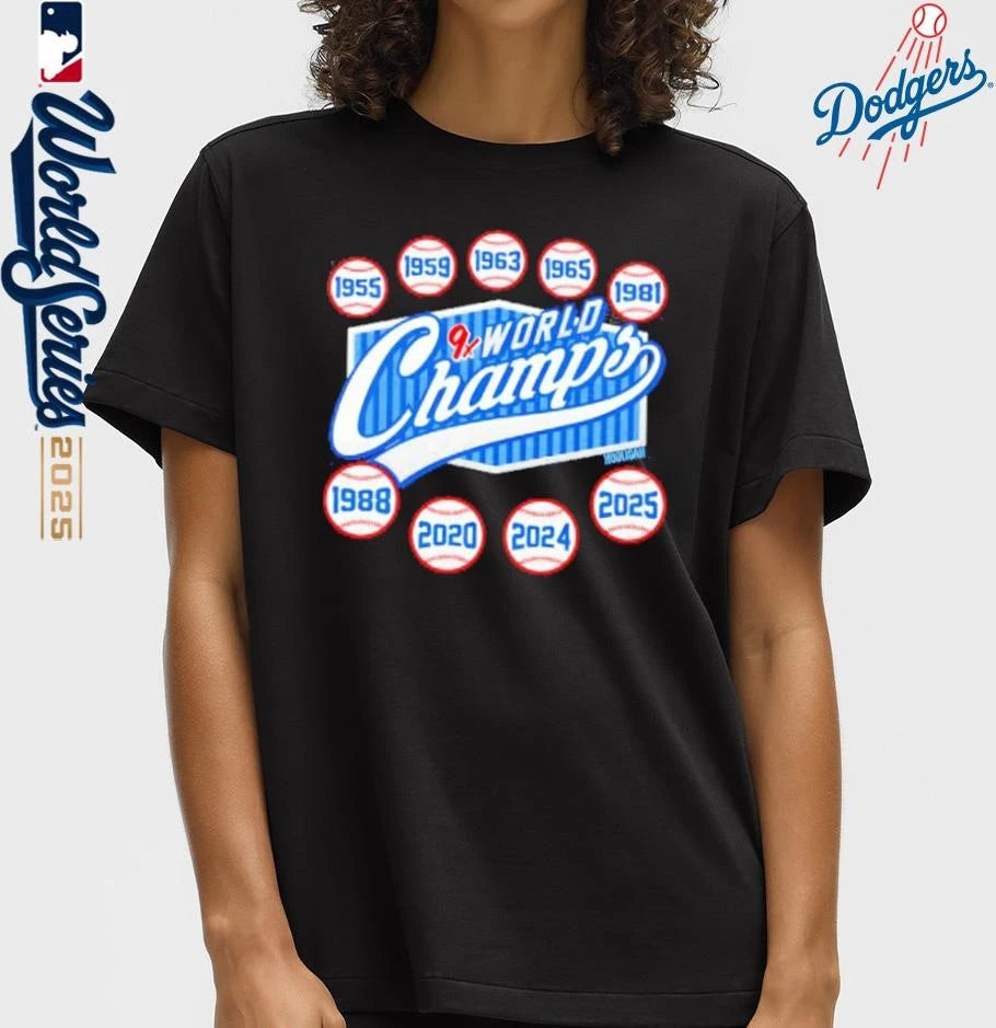 Los Angeles Dodgers 9x World Champs T-Shirt