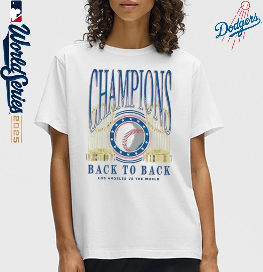Los Angeles Dodgers Back To Back Trophies T-Shirt