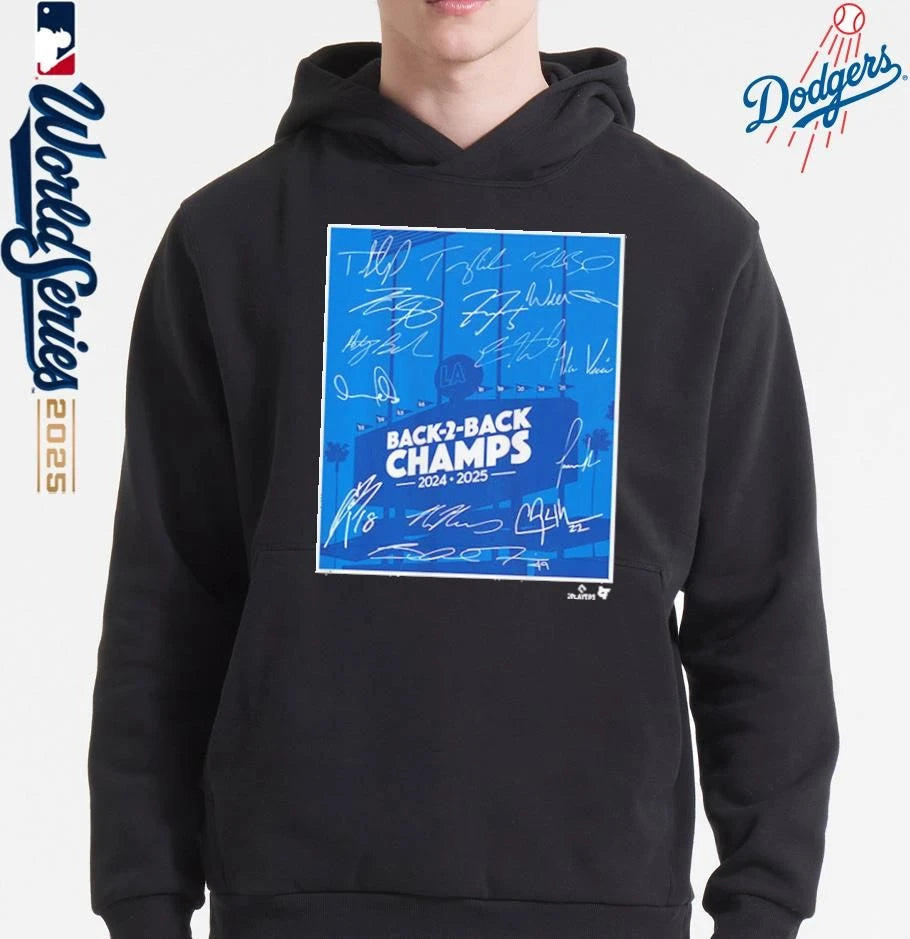 Los Angeles Dodgers Back-To-Back World Champs 2024-25 T-Shirt