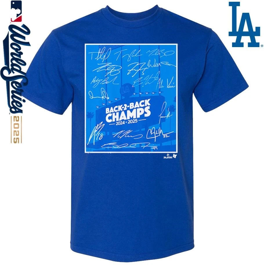 Los Angeles Dodgers Back-To-Back World Champs 2024-25 T-Shirt