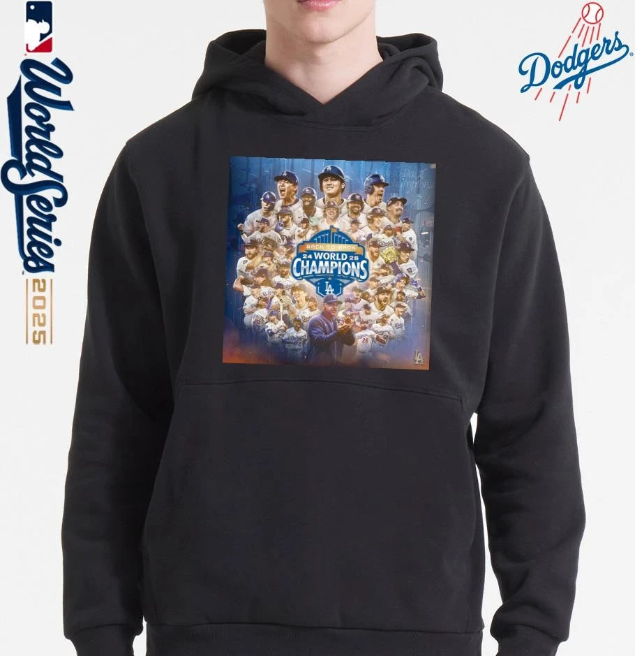 Los Angeles Dodgers Back To Back World Series Champions Poster T-Shirt