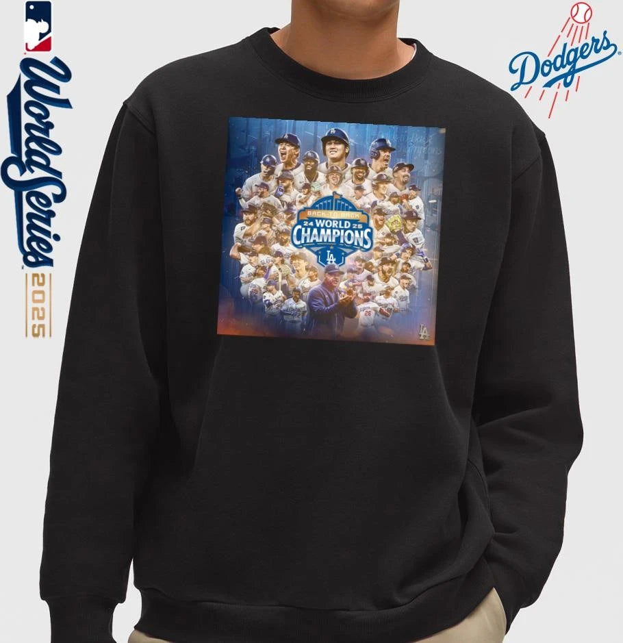 Los Angeles Dodgers Back To Back World Series Champions Poster T-Shirt