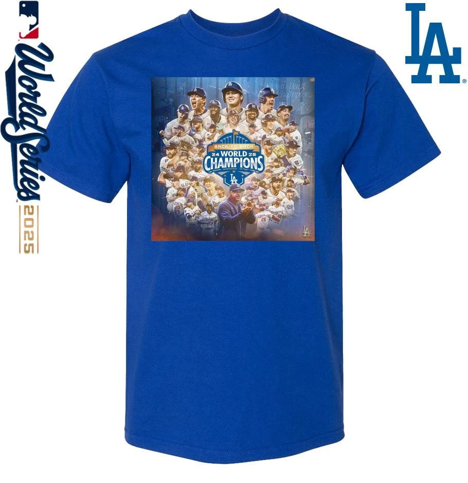 Los Angeles Dodgers Back To Back World Series Champions Poster T-Shirt