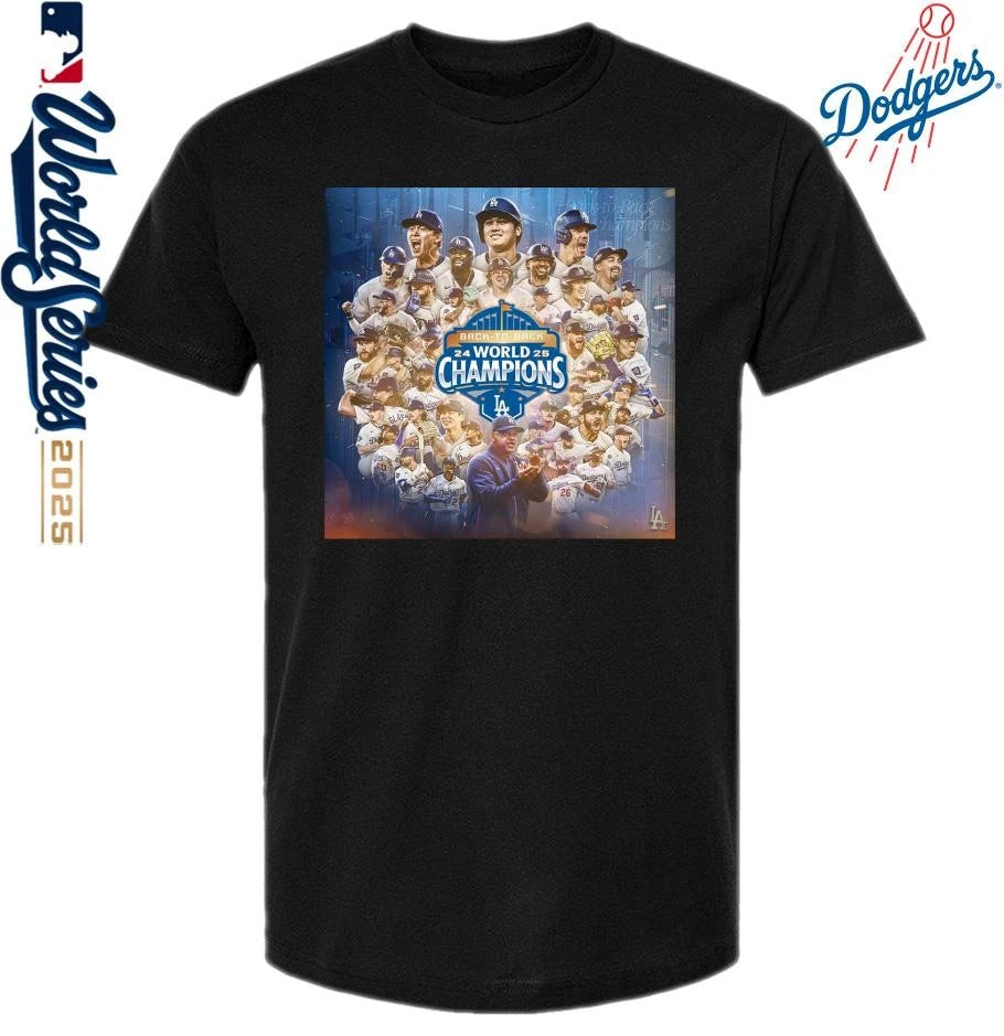 Los Angeles Dodgers Back To Back World Series Champions Poster T-Shirt