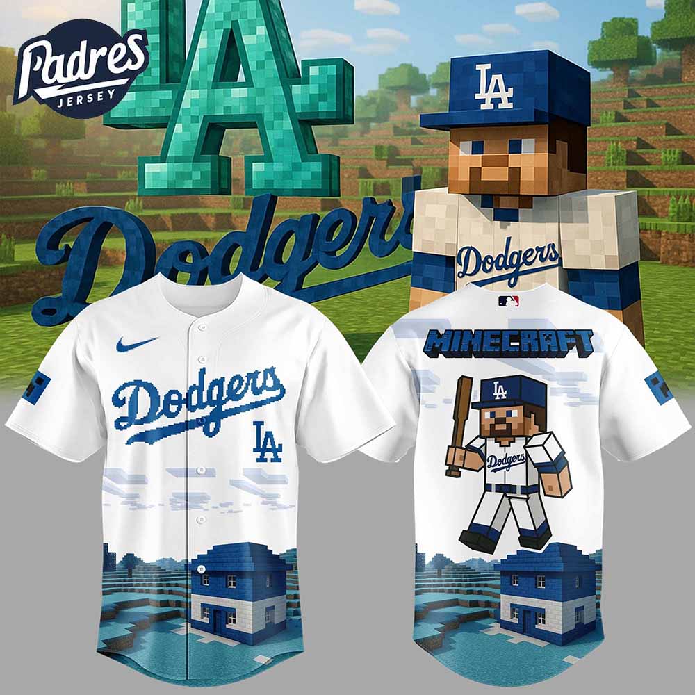 Los Angeles Dodgers Baseball Minecraft Night Jersey - Padres Jersey Oasis: Elevate Your Baseball Style Game