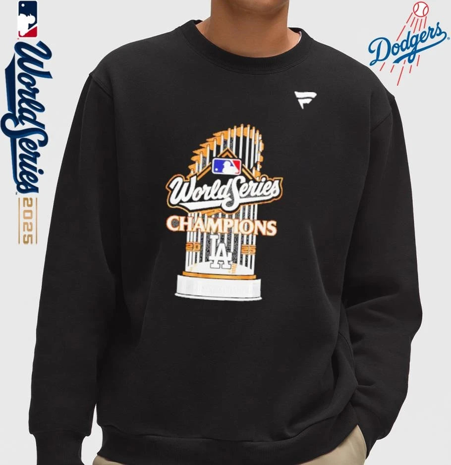 Los Angeles Dodgers Trophy 2025 World Series Champions Graphic T-Shirt