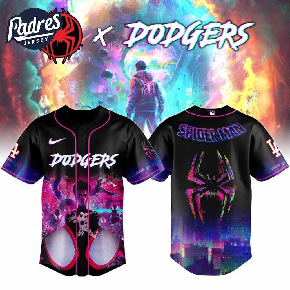 Los Angeles Dodgers x Spider Man Across The Spider Verse Special Baseball Jersey - Padres Jersey Oasis: Elevate Your Baseball Style Game