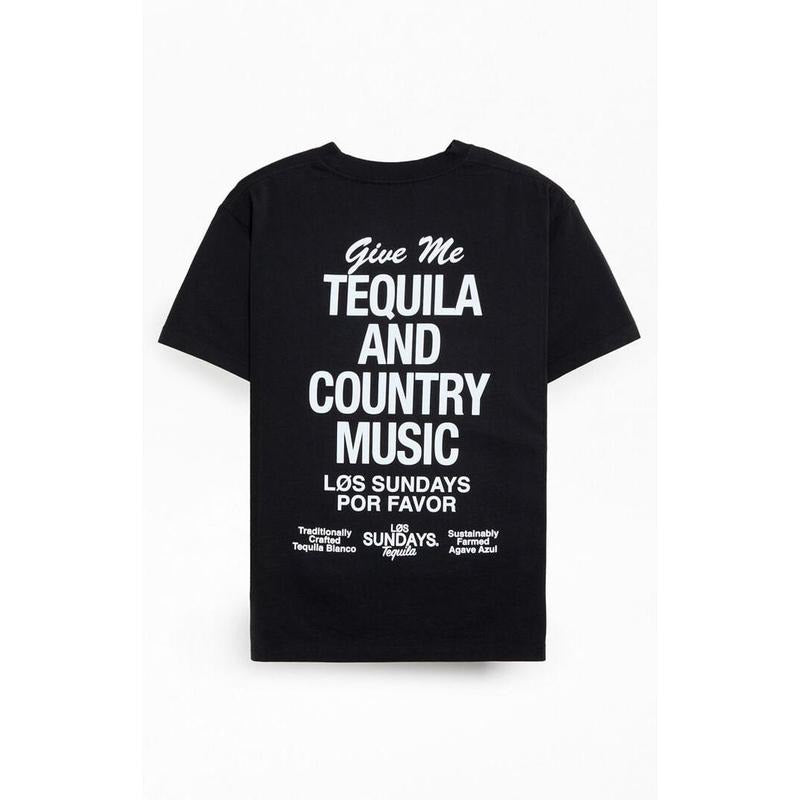 Los Sundays Men's Black The Tequila & Country Music T-Shirt Hoodie, Sweatshirt | HypeCrazeTee.com