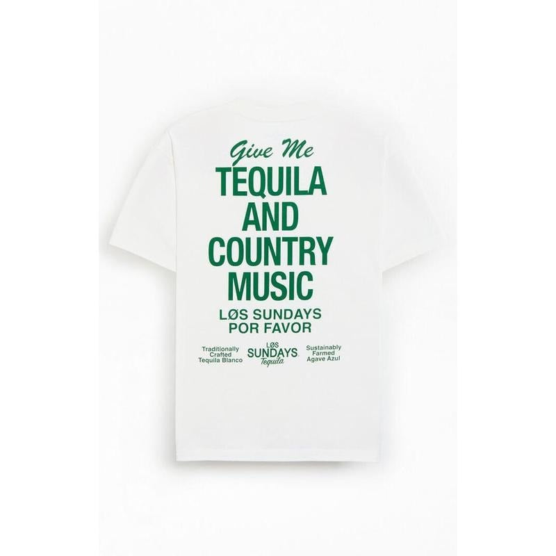 Los Sundays Men's White The Tequila & Country Music T-Shirt - Multicolor Hoodie, Sweatshirt | HypeCrazeTee.com