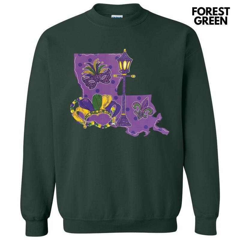 Louisiana Mardi Gras Sweatshirt T-Shirts, Hoodie | HypeCrazeTee.com