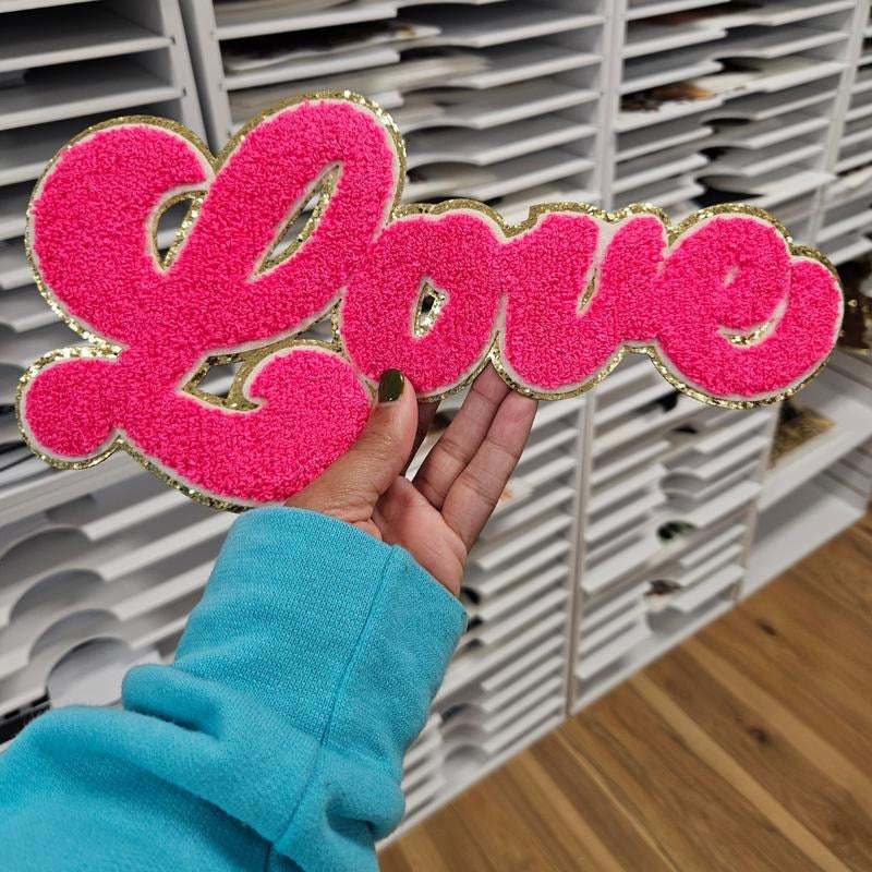 Love Chenille Patch ONLY - This is NOT a T Shirt Hoodie, Sweatshirt | HypeCrazeTee.com
