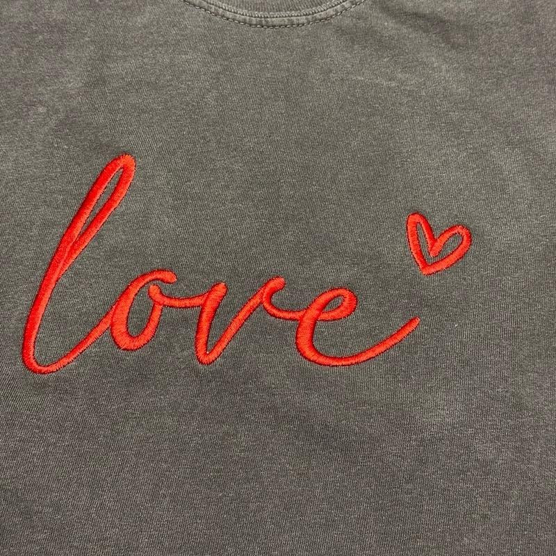 Love Embroidered Crewneck Sweatshirt Perfect and Cozy Casual T-Shirts, Hoodie | HypeCrazeTee.com