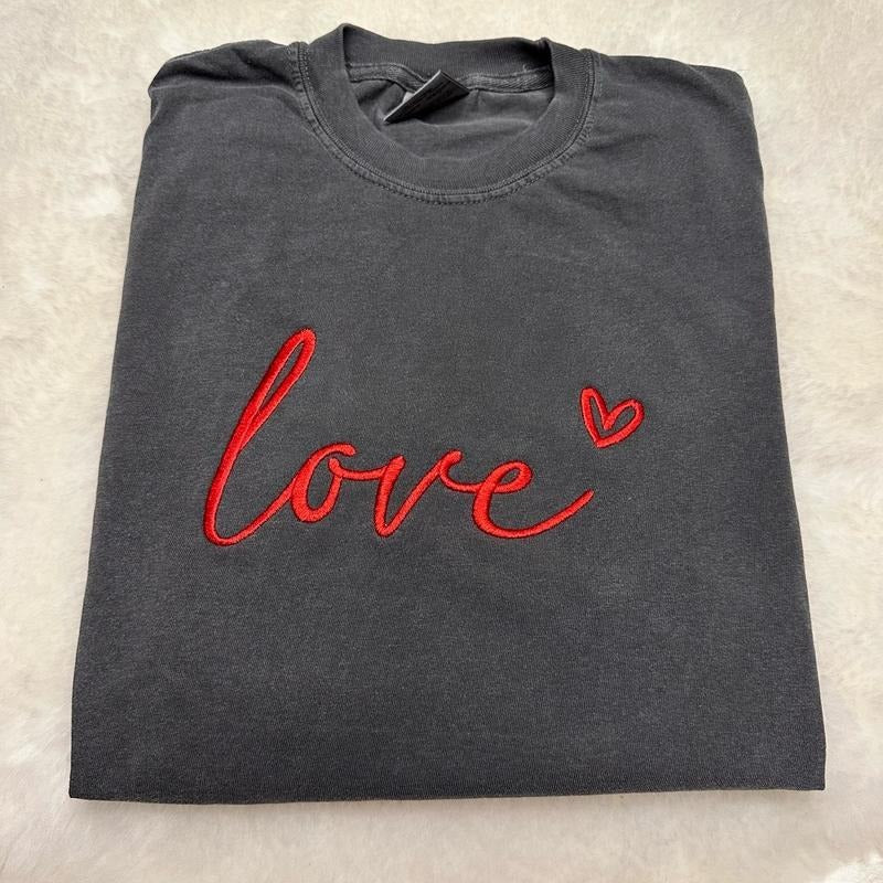 Love Embroidered Custom Colors Tee Shirt Hoodie, Sweatshirt | HypeCrazeTee.com