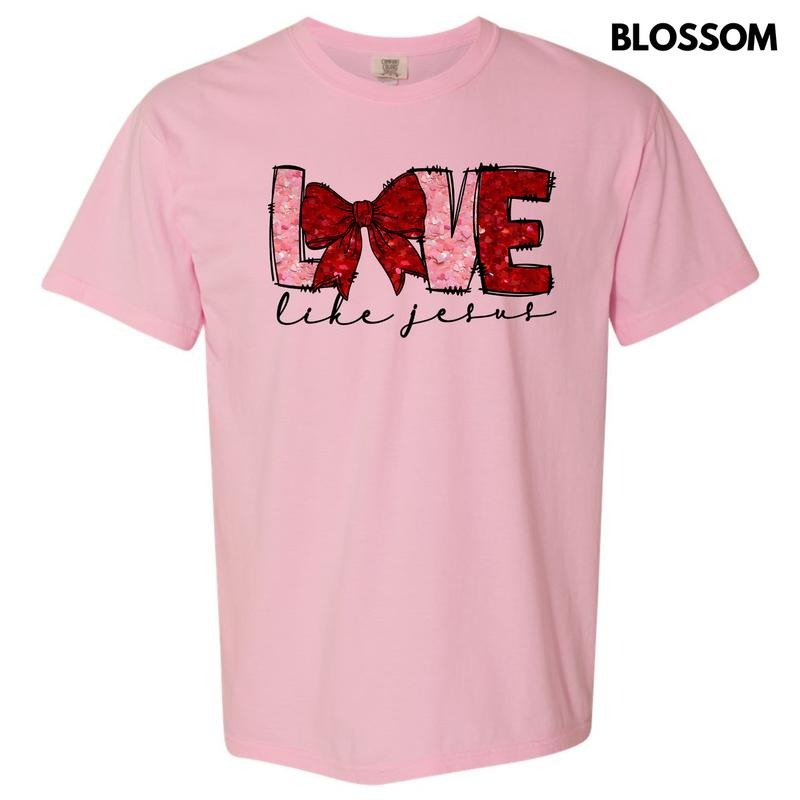 Love Like Jesus Faux Glitter Comfort Colors T-Shirt 'NLB' Hoodie, Sweatshirt | HypeCrazeTee.com