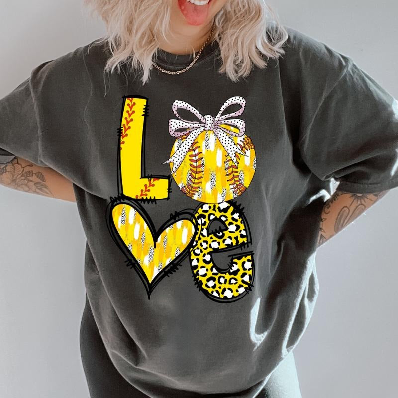 Love Softball Shirt ~ Unisex Apparel Relaxed Fit Printed In The USA Clothing Womenswear Casual Comfort Cotton Top...
