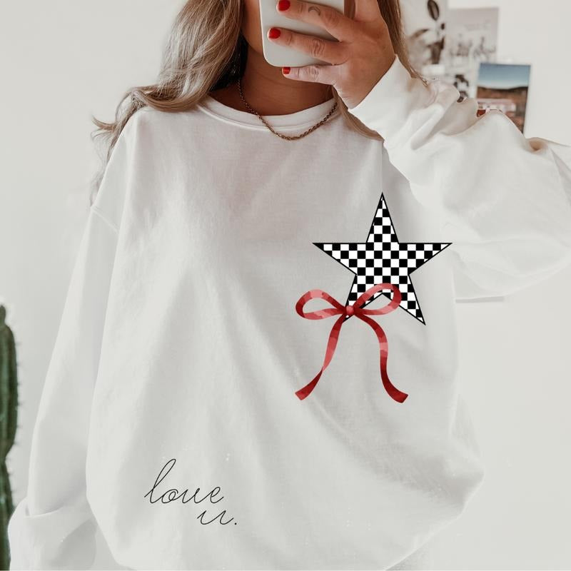 Love U Star Graphic Crewneck ~ Sweatshirt Unisex Apparel Relaxed Fit Printed in the USA Clothing Womenswear Casual and...