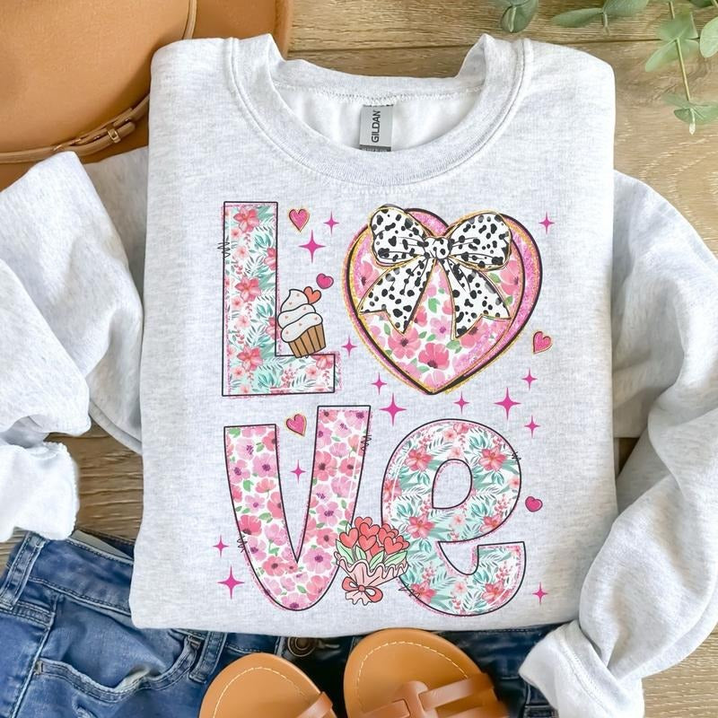 Love Valentine Candy Box Ash Grey Sublimation Sizing T-Shirts, Hoodie, Sweatshirt