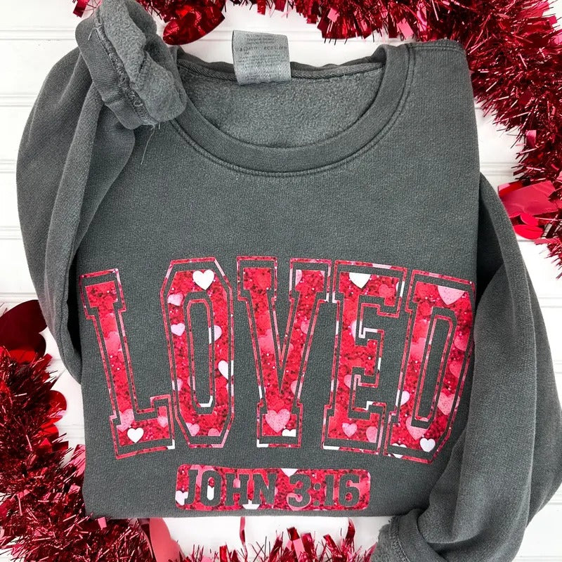 Loved John 3:16 Light-Weight Comfort Colors Sweatshirt T-Shirts, Hoodie | HypeCrazeTee.com