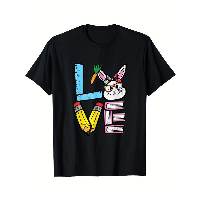 Lovely Easter Bunny Teacher Women'S Spring School Attire T-Shirt Hoodie, Sweatshirt | HypeCrazeTee.com
