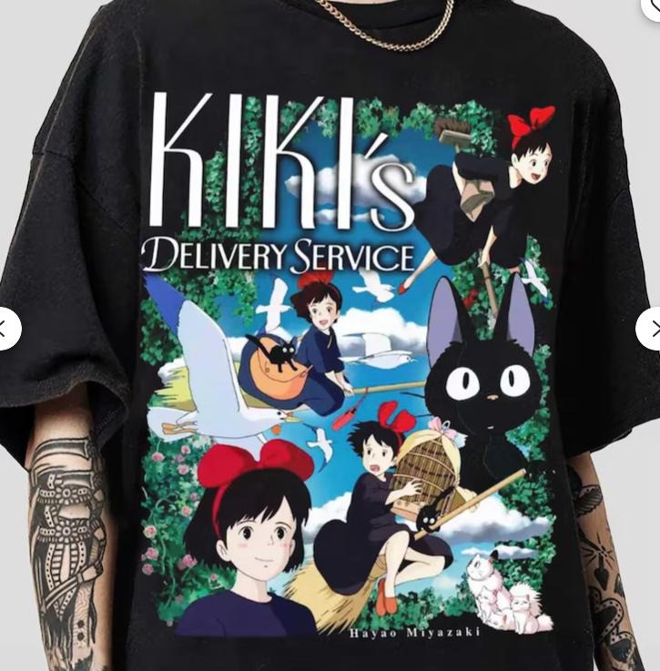 Lovely Kiki's Delivery Service Shirt, Kiki and Jiji Ghibli Tee, Anime Manga Shirt, Gifts For Him, Gifts For Her Hoodie,...