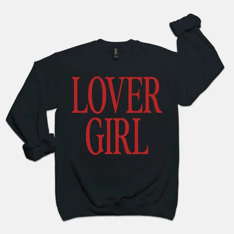 Lover Girl Crewneck Sweatshirt, Aesthetic trendy valentines sweatshirt, Valentine gift T-Shirts, Hoodie | HypeCrazeTee.com